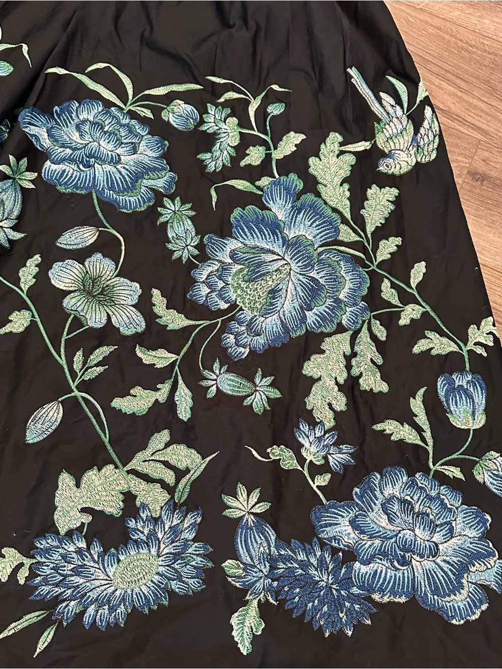 Anthropologie Hutch Strapless Embroidered Black Floral Wide-Leg Jumpsuit - Picture 5 of 12
